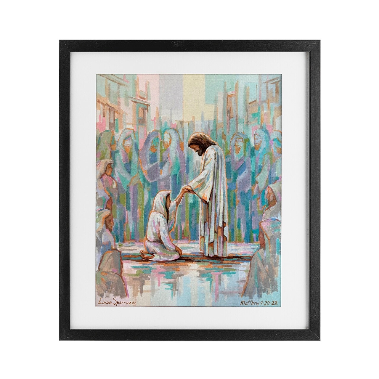 Stupell Industries Spiritual Daughter Matthew 9:20 Framed Print Under Glass, design by Linda Sperruzzi